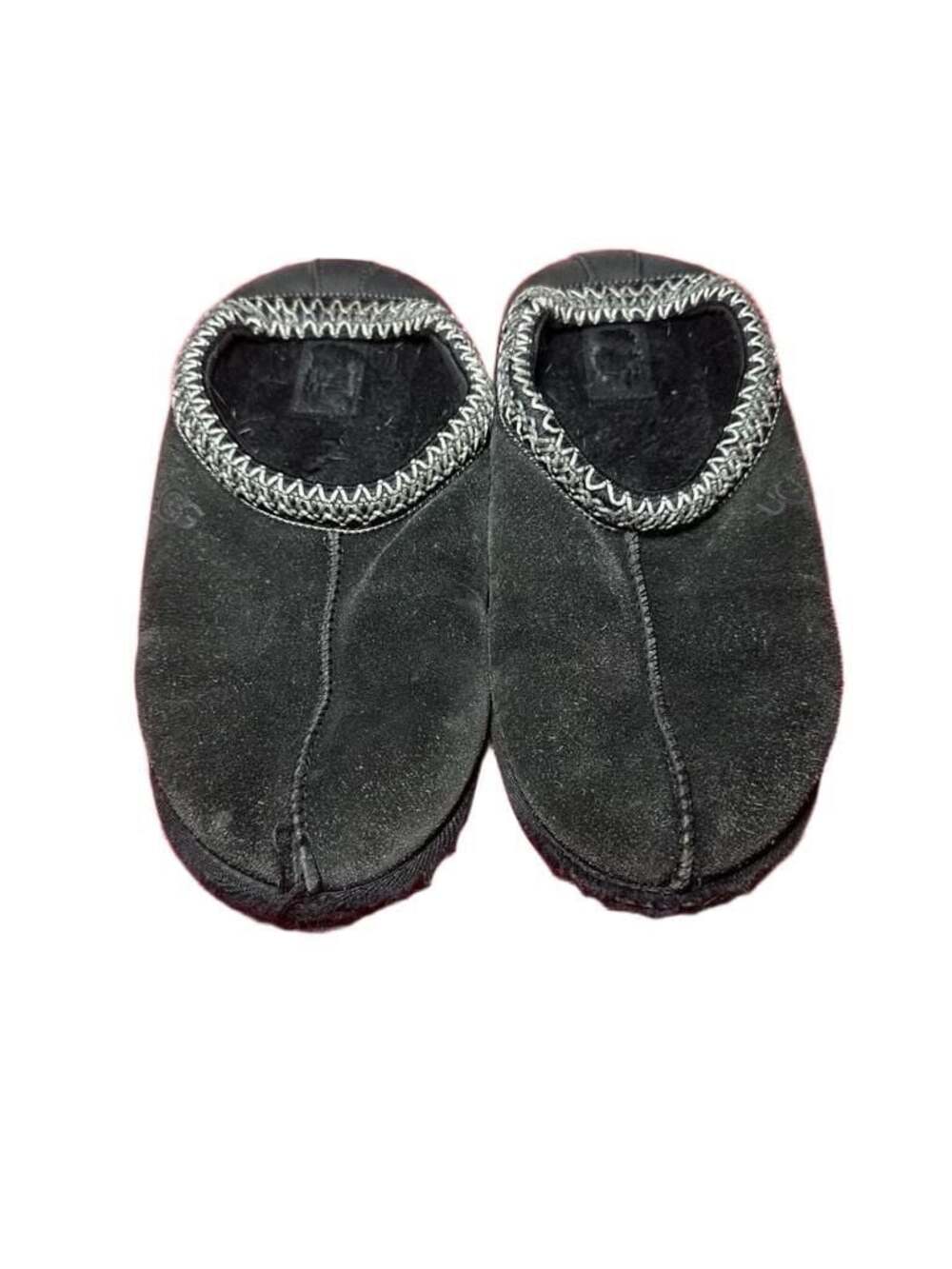 UGG Tasman Suede Slippers with Embroidered Braided Detail